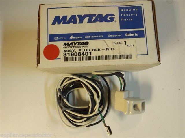 Maytag Amana Gas Stove 31908401 Assy, Plug Blk-r.h. NEW IN BOX Maytag Amana Gas Stove 31908401 Assy, Plug Blk-r.h. NEW IN BOX